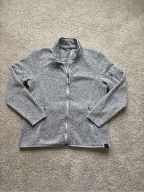 L.L. Bean Heathered Light Gray Fleece Full-Zip